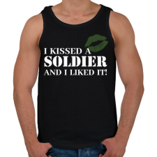 PRINTFASHION I kissed a soldier - Férfi atléta - Fekete atléta, trikó