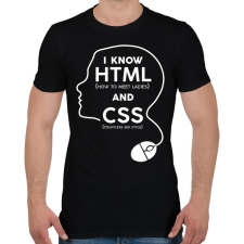 PRINTFASHION I know HTML and CSS - Férfi póló - Fekete férfi póló
