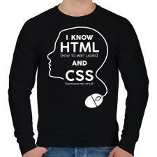 PRINTFASHION I know HTML and CSS - Férfi pulóver - Fekete férfi pulóver, kardigán
