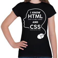 PRINTFASHION I know HTML and CSS - Női póló - Fekete női póló