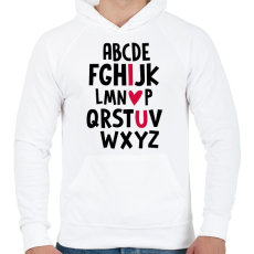 PRINTFASHION I L U - Férfi kapucnis pulóver - Fehér