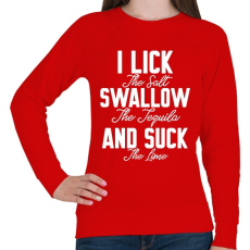 PRINTFASHION I lick swallow and suck - Női pulóver - Piros