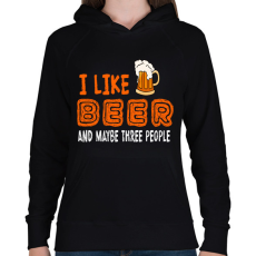 PRINTFASHION i like beer - Női kapucnis pulóver - Fekete
