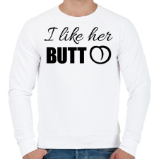 PRINTFASHION I like her butt - Férfi pulóver - Fehér férfi pulóver, kardigán