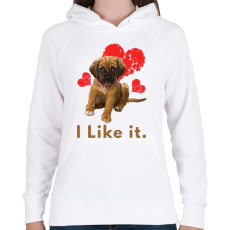 PRINTFASHION i like it - Női kapucnis pulóver - Fehér
