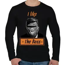 PRINTFASHION i like the boss - Férfi hosszú ujjú póló - Fekete férfi póló