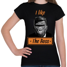 PRINTFASHION i like the boss - Női póló - Fekete női póló