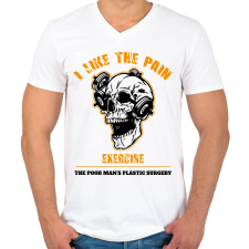 PRINTFASHION I like the pain - Férfi V-nyakú póló - Fehér férfi póló