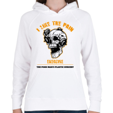 PRINTFASHION I like the pain - Női kapucnis pulóver - Fehér
