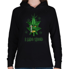 PRINTFASHION i like weed - Női kapucnis pulóver - Fekete