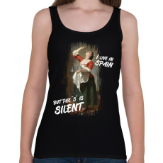 PRINTFASHION I live in Spain... but - Női atléta - Fekete