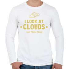 PRINTFASHION I look at clouds - Férfi hosszú ujjú póló - Fehér férfi póló