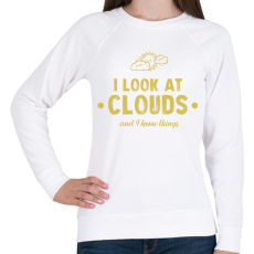 PRINTFASHION I look at clouds - Női pulóver - Fehér