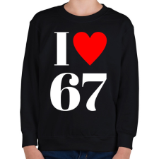 PRINTFASHION I LOVE 67 - Gyerek pulóver - Fekete gyerek pulóver, kardigán