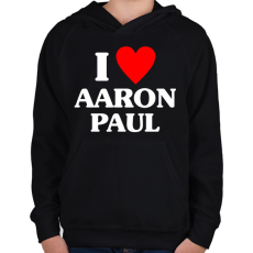 PRINTFASHION I LOVE AARON PAUL - Gyerek kapucnis pulóver - Fekete