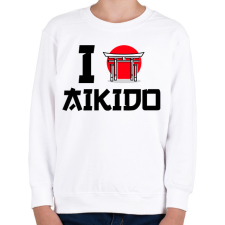 PRINTFASHION I love Aikido - Gyerek pulóver - Fehér gyerek pulóver, kardigán