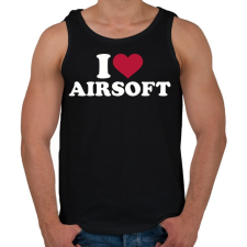 PRINTFASHION I love airsoft - Férfi atléta - Fekete atléta, trikó