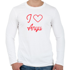 PRINTFASHION I love Anyu - Férfi hosszú ujjú póló - Fehér férfi póló