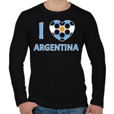 PRINTFASHION I love Argentina - Férfi hosszú ujjú póló - Fekete férfi póló