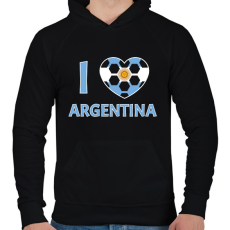PRINTFASHION I love Argentina - Férfi kapucnis pulóver - Fekete