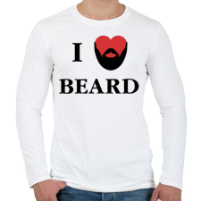 PRINTFASHION I love beard - Férfi hosszú ujjú póló - Fehér férfi póló