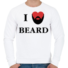 PRINTFASHION I love beard - Férfi pulóver - Fehér