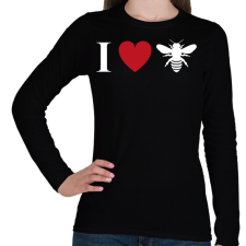 PRINTFASHION I love Bee - Női hosszú ujjú póló - Fekete női póló
