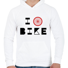 PRINTFASHION I love bike (black) - Férfi kapucnis pulóver - Fehér
