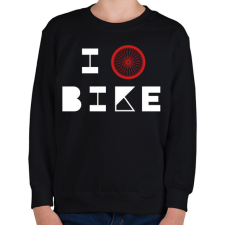 PRINTFASHION I love bike (white) - Gyerek pulóver - Fekete gyerek pulóver, kardigán