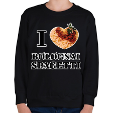 PRINTFASHION I love Bolognai spagetti - Gyerek pulóver - Fekete gyerek pulóver, kardigán