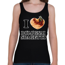 PRINTFASHION I love Bolognai spagetti - Női atléta - Fekete