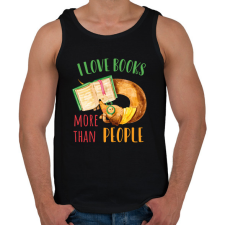 PRINTFASHION I love books - more than people - Férfi atléta - Fekete atléta, trikó