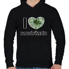 PRINTFASHION I love Borsófőzelék - Férfi kapucnis pulóver - Fekete