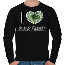 PRINTFASHION I love Borsófőzelék - Férfi pulóver - Fekete