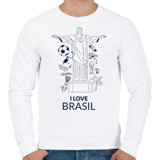 PRINTFASHION I LOVE BRASIL - Férfi pulóver - Fehér