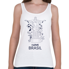 PRINTFASHION I LOVE BRASIL - Női atléta - Fehér női trikó