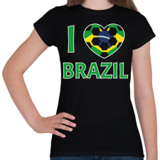 PRINTFASHION I love Brazil - Női póló - Fekete női póló