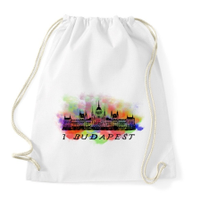 PRINTFASHION i  love budapest - Sportzsák, Tornazsák - Fehér tornazsák