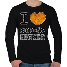 PRINTFASHION I love Bundás kenyér - Férfi hosszú ujjú póló - Fekete