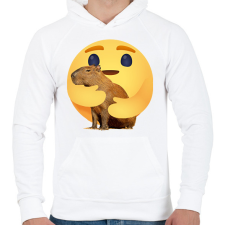 PRINTFASHION I love capybara - Férfi kapucnis pulóver - Fehér férfi pulóver, kardigán