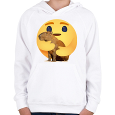 PRINTFASHION I love capybara - Gyerek kapucnis pulóver - Fehér