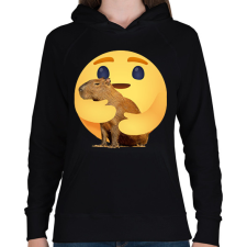 PRINTFASHION I love capybara - Női kapucnis pulóver - Fekete női pulóver, kardigán