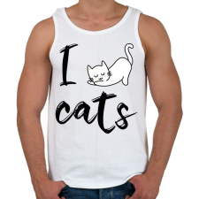 PRINTFASHION I love cats - Férfi atléta - Fehér atléta, trikó