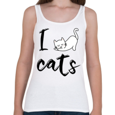 PRINTFASHION I love cats - Női atléta - Fehér női trikó