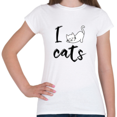 PRINTFASHION I love cats - Női póló - Fehér