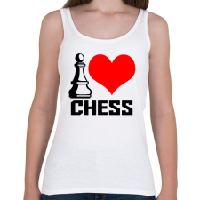 PRINTFASHION I love chess - Női atléta - Fehér női trikó