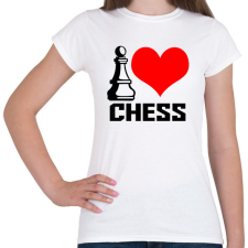 PRINTFASHION I love chess - Női póló - Fehér női póló