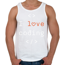 PRINTFASHION I love coding - Férfi atléta - Fehér atléta, trikó