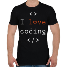 PRINTFASHION I love coding - Férfi póló - Fekete