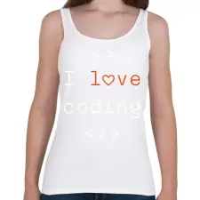 PRINTFASHION I love coding - Női atléta - Fehér női trikó